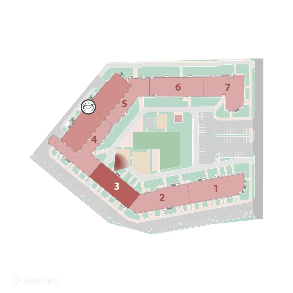 Планировка 2-комнатной квартиры 46.2 м² в ЖК "Полис ЛАВрики", г. Мурино — фото 3