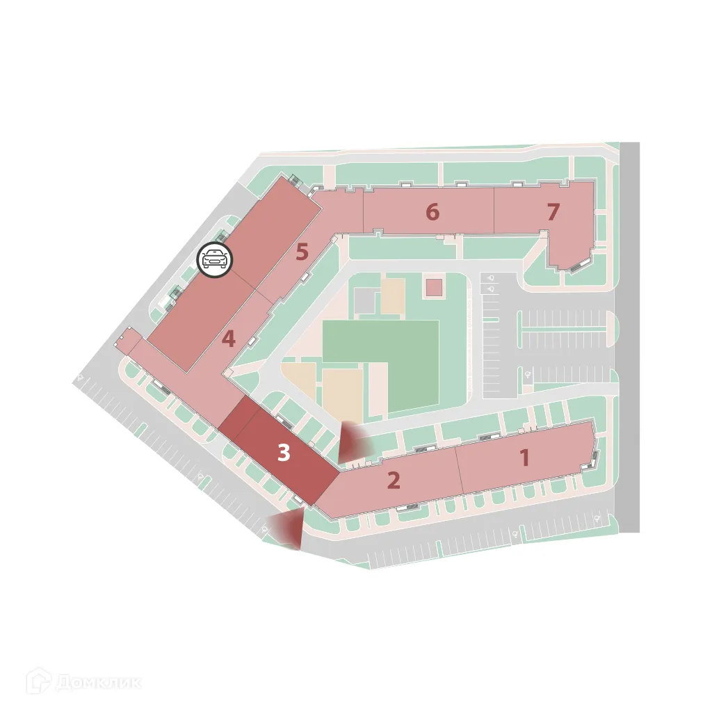 Планировка 1-комнатной квартиры 37.4 м² в ЖК "Полис ЛАВрики", г. Мурино — фото 3