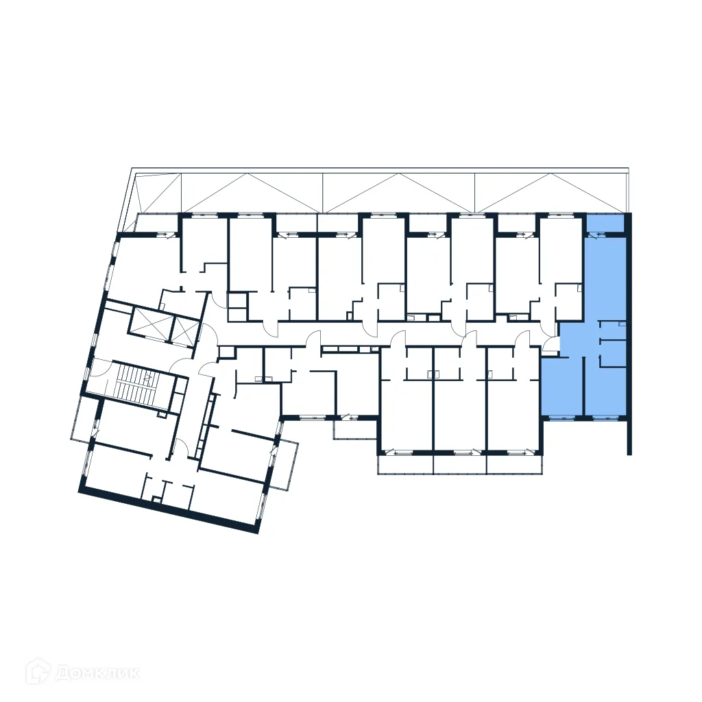 Планировка 2-комнатной квартиры 49.44 м² в ЖК "Полис ЛАВрики", г. Мурино — фото 2
