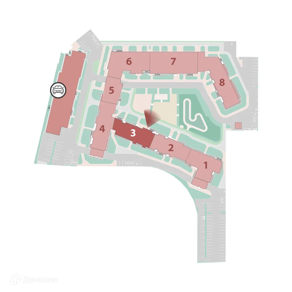 Планировка 2-комнатной квартиры 54.69 м² в ЖК "Полис ЛАВрики", г. Мурино — фото 3