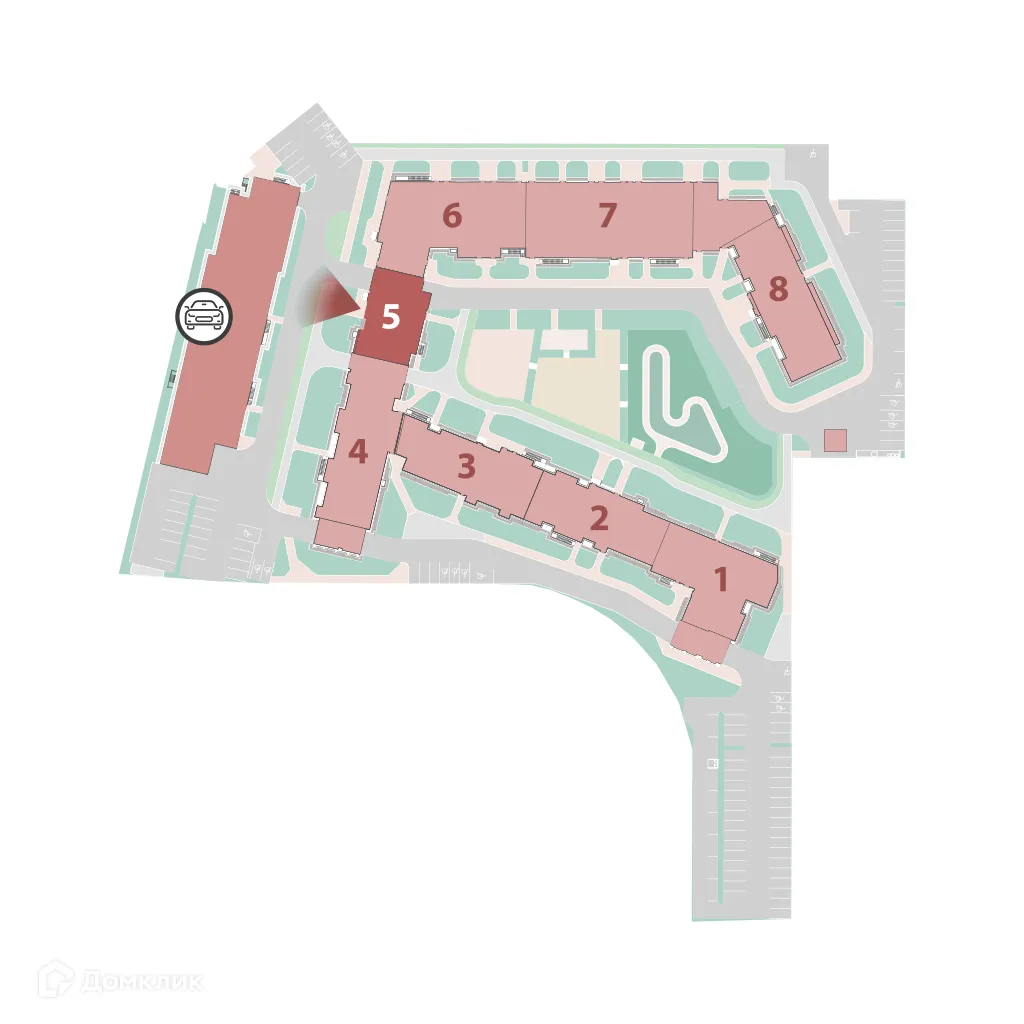 Планировка 2-комнатной квартиры 48.26 м² в ЖК "Полис ЛАВрики", г. Мурино — фото 3