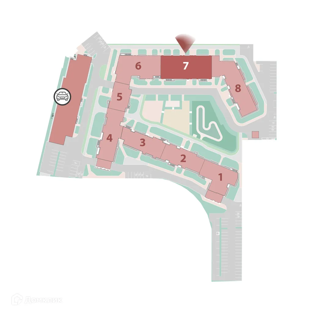 Планировка 1-комнатной квартиры 34.73 м² в ЖК "Полис ЛАВрики", г. Мурино — фото 3