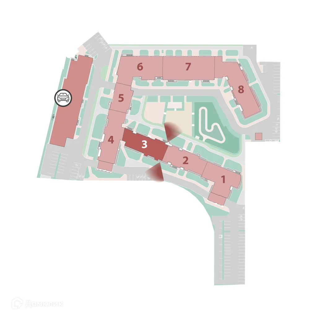 Планировка 1-комнатной квартиры 42.01 м² в ЖК "Полис ЛАВрики", г. Мурино — фото 3