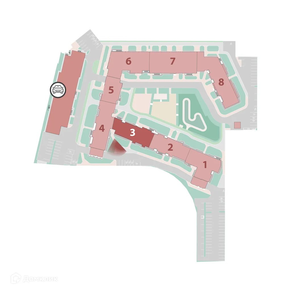 Планировка 1-комнатной квартиры 34.17 м² в ЖК "Полис ЛАВрики", г. Мурино — фото 3