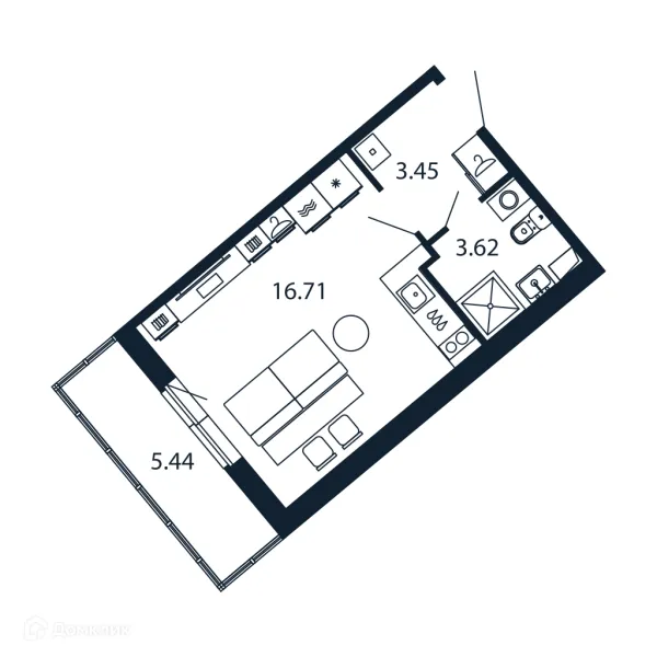 Планировка Студия в ЖК "Полис ЛАВрики"