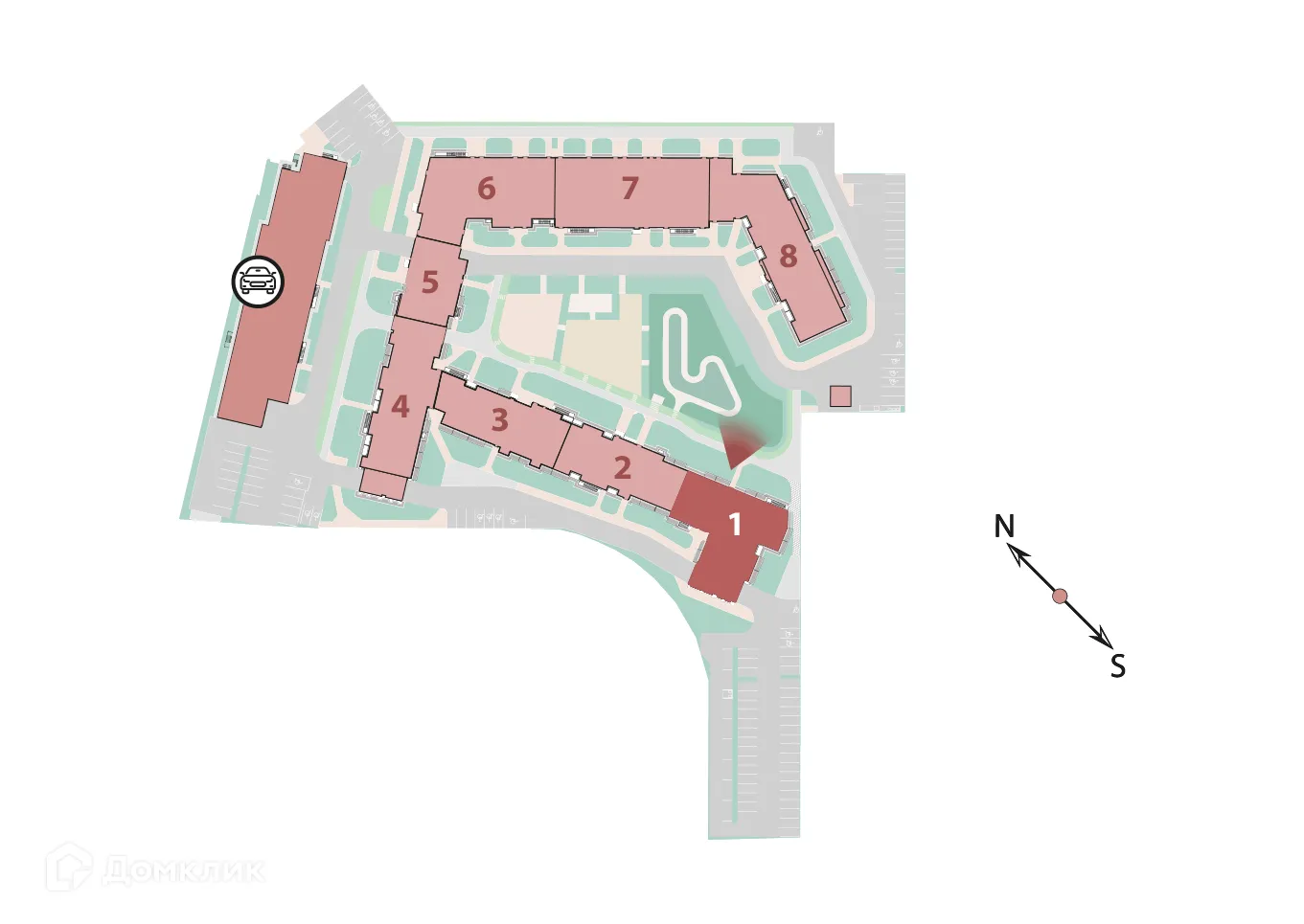 Планировка 1-комнатной квартиры 34.13 м² в ЖК "Полис ЛАВрики", г. Мурино — фото 4