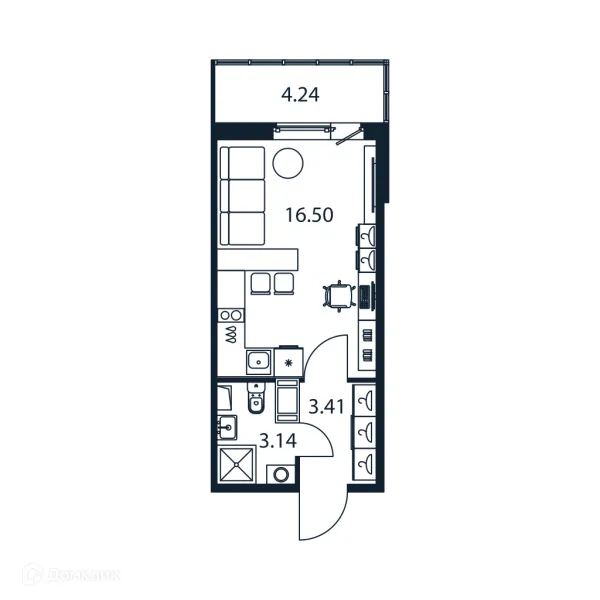 Планировка Студия в ЖК "Полис ЛАВрики"
