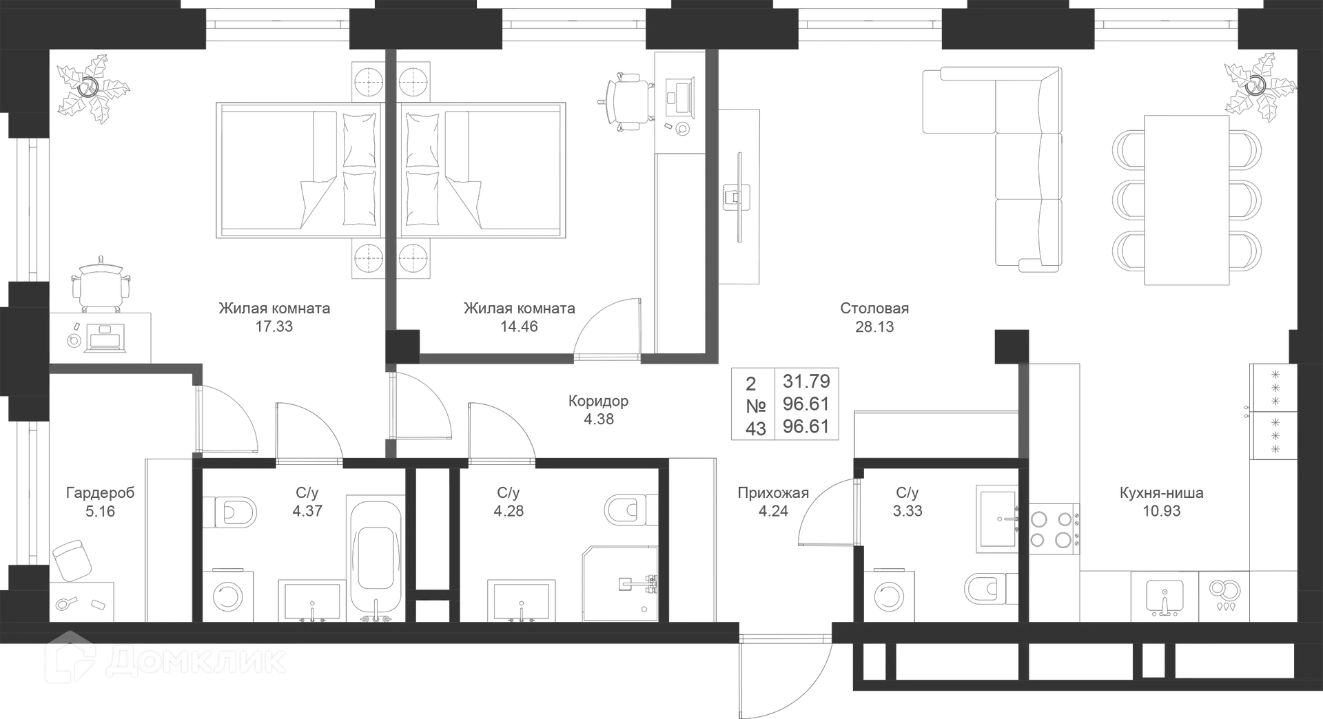 Фото квартиры в ЖК Мифы