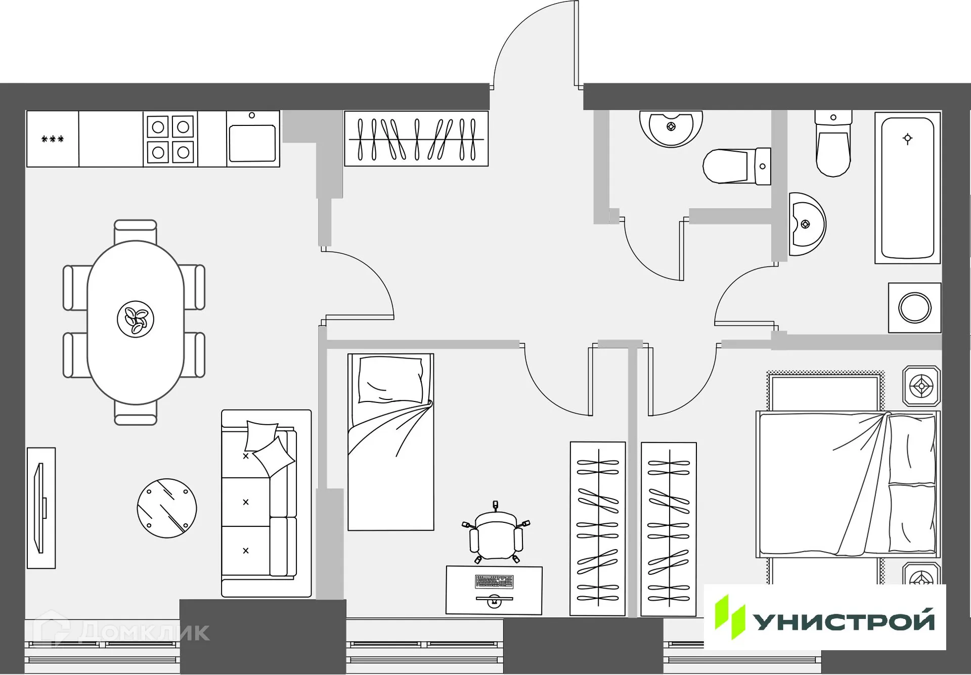 Фото квартиры в ЖК Уникум на Проспекте Победы