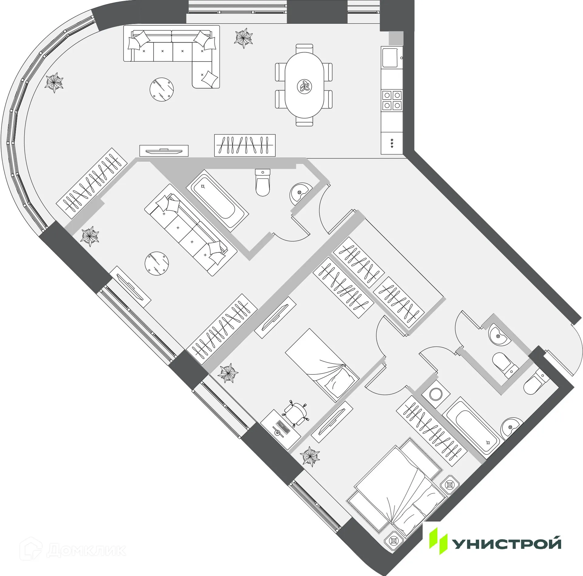 Фото квартиры в ЖК Уникум на Проспекте Победы