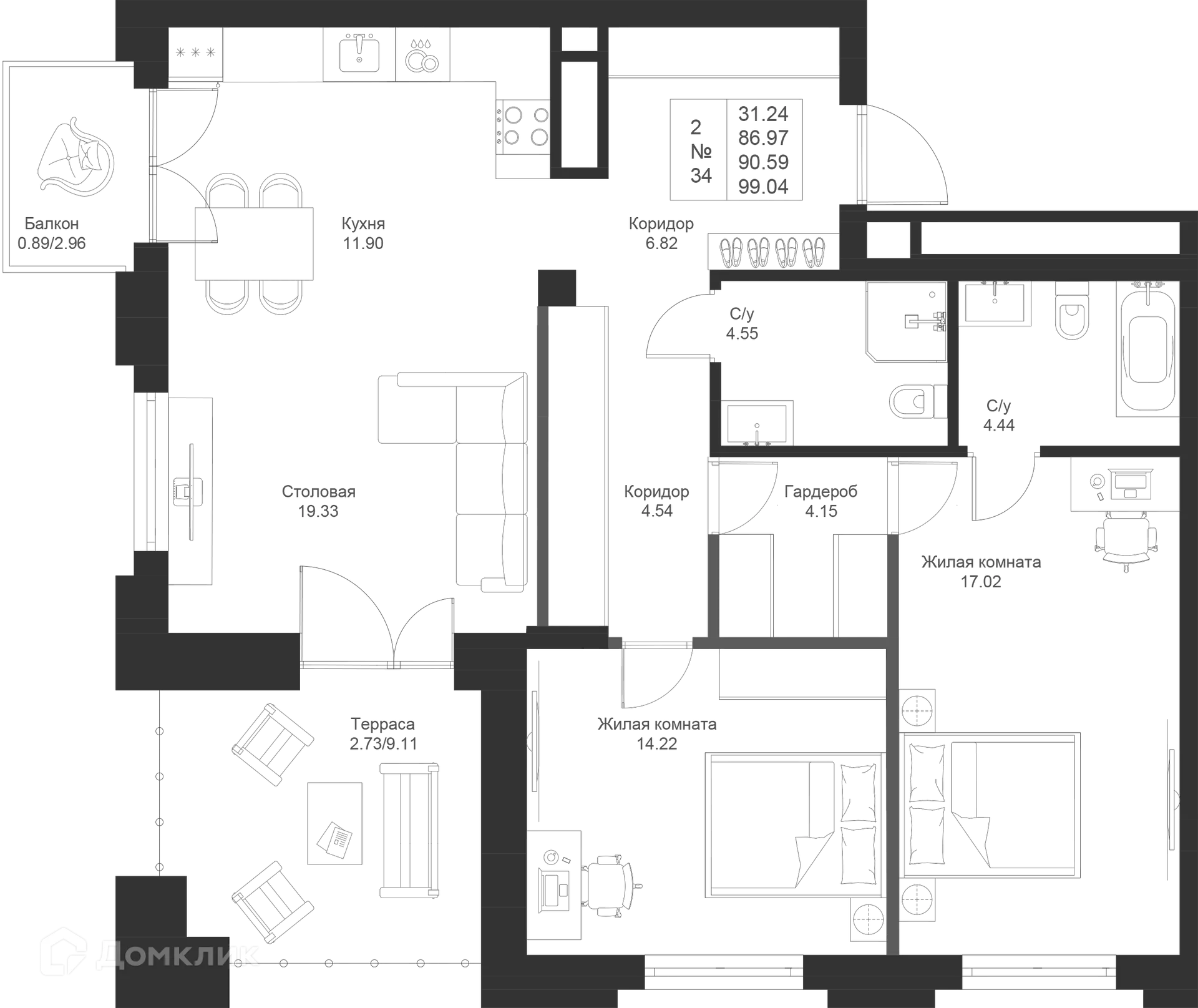 Фото квартиры в ЖК Мифы