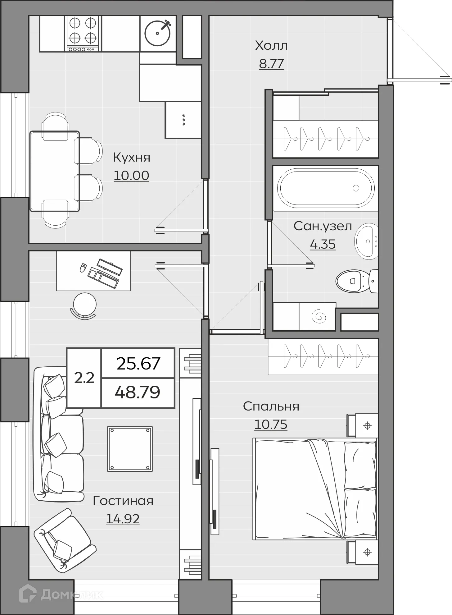 Фото квартиры в ЖК Батталовский