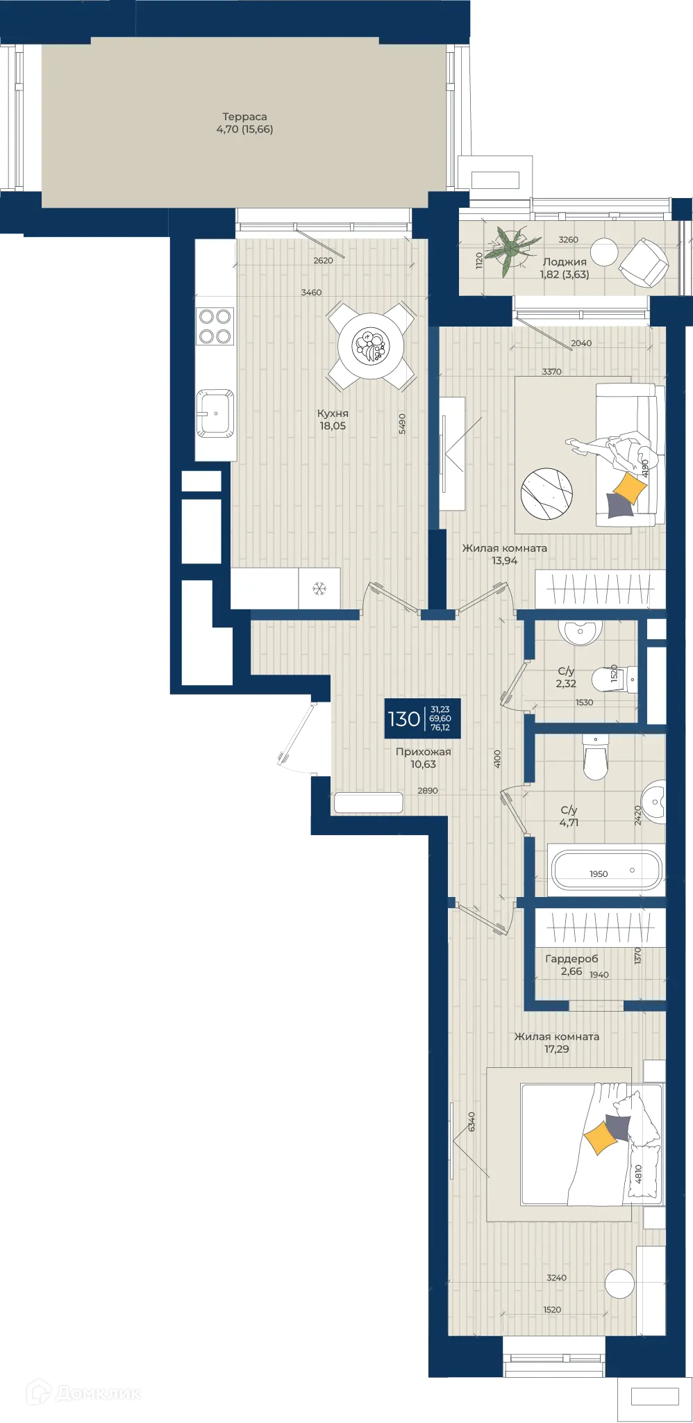 Фото квартиры в ЖК Концепт-комплекс бизнес-класса "Максат"