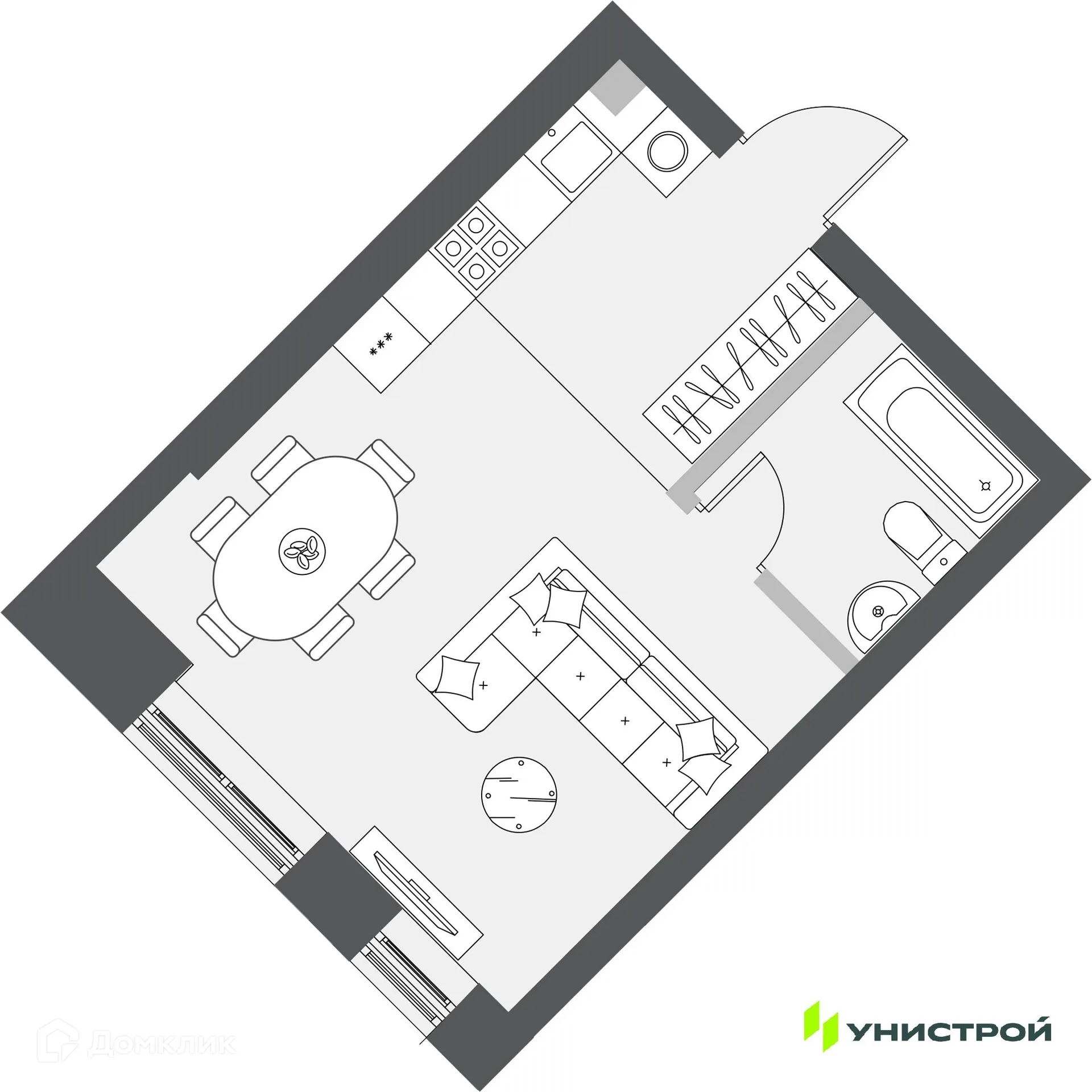Фото квартиры в ЖК Уникум на Проспекте Победы