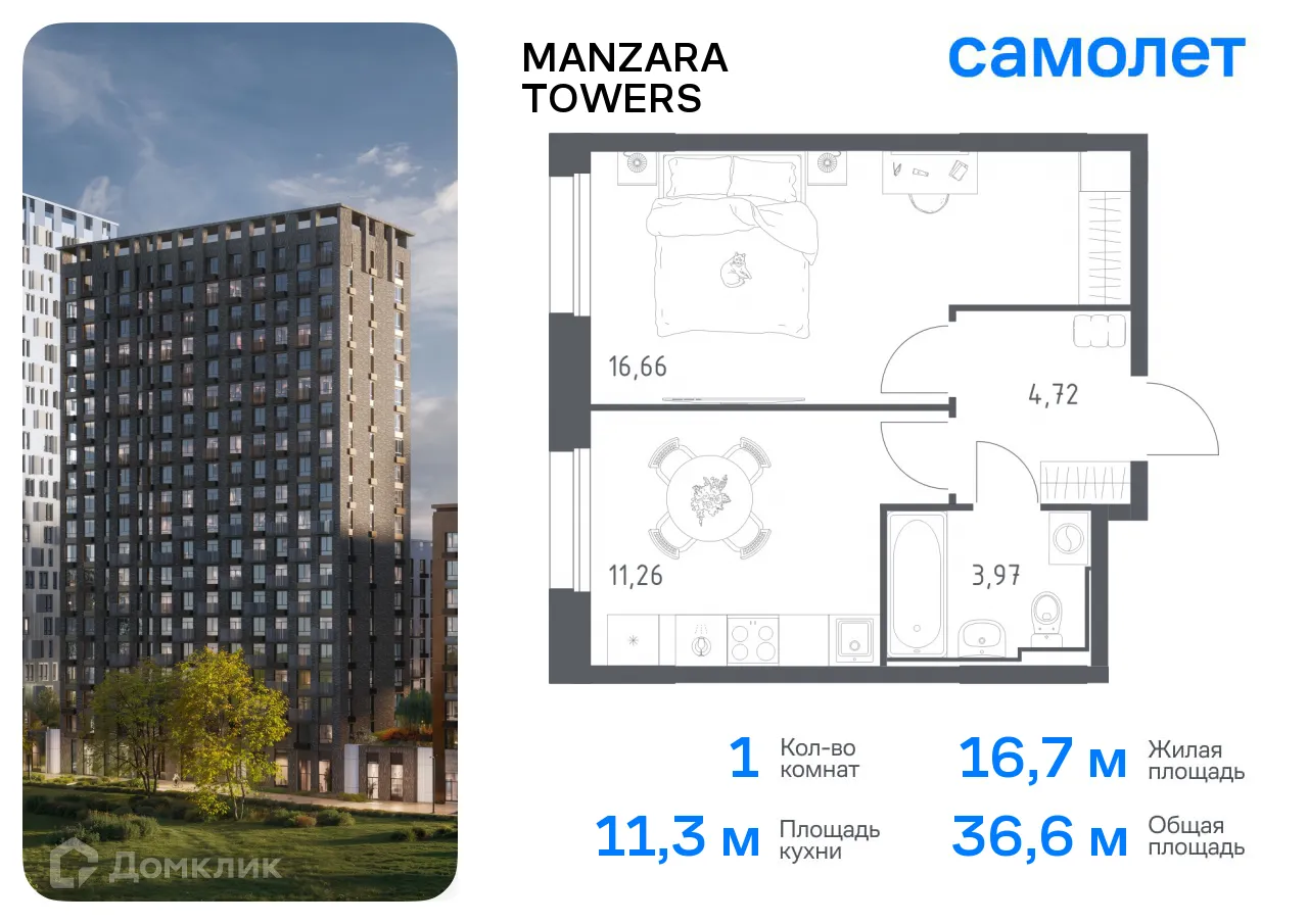 Фото квартиры в ЖК Manzara Towers (Манзара Тауерс)