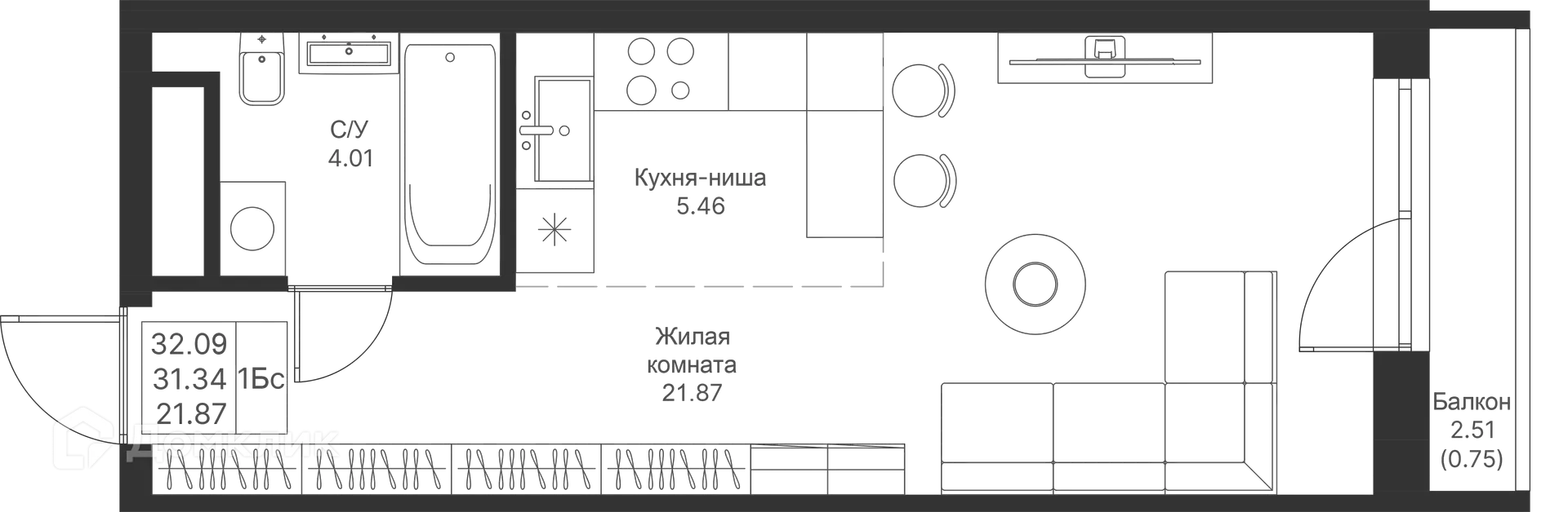 Фото квартиры в ЖК Мой Ритм