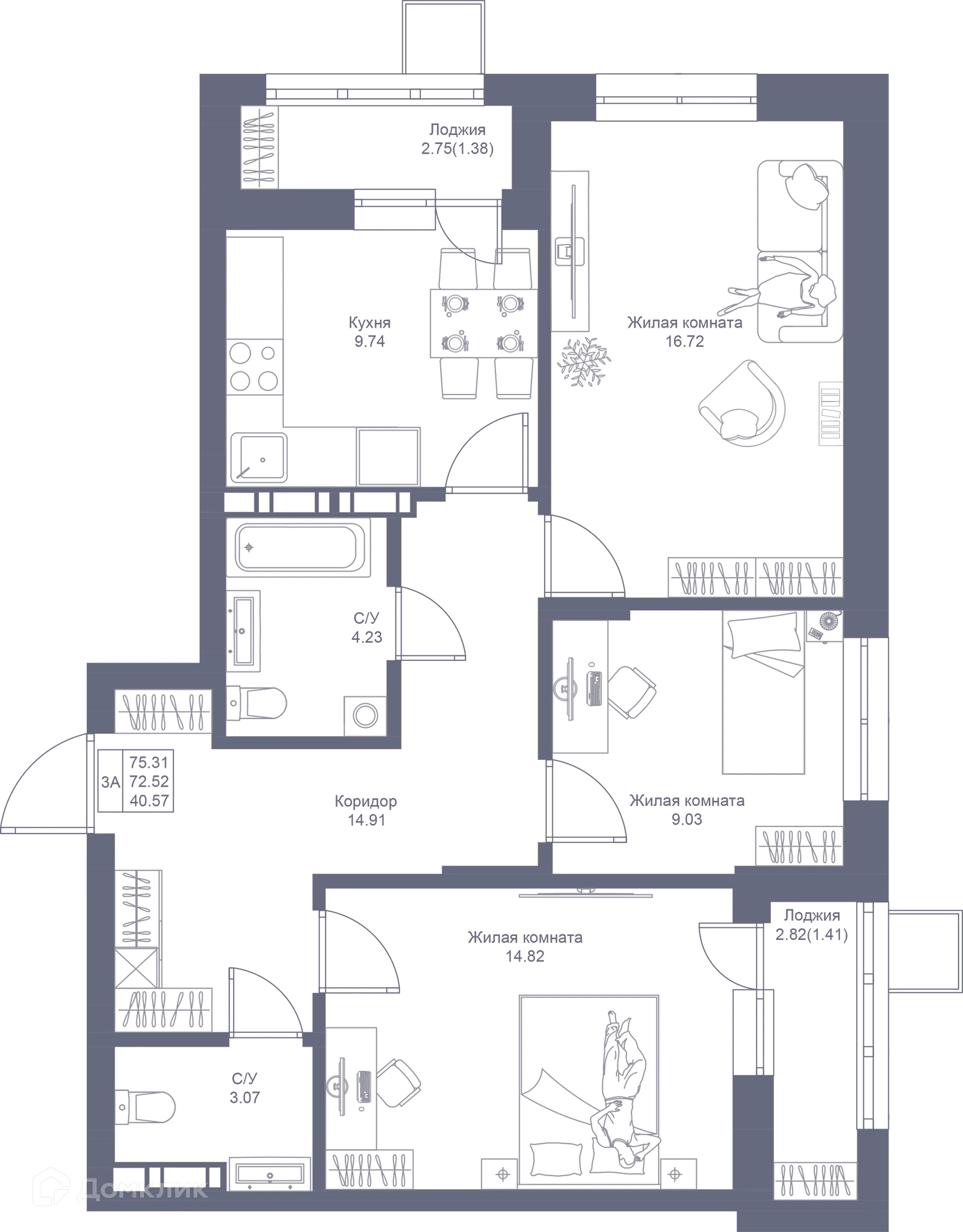 Фото квартиры в ЖК Мой Ритм