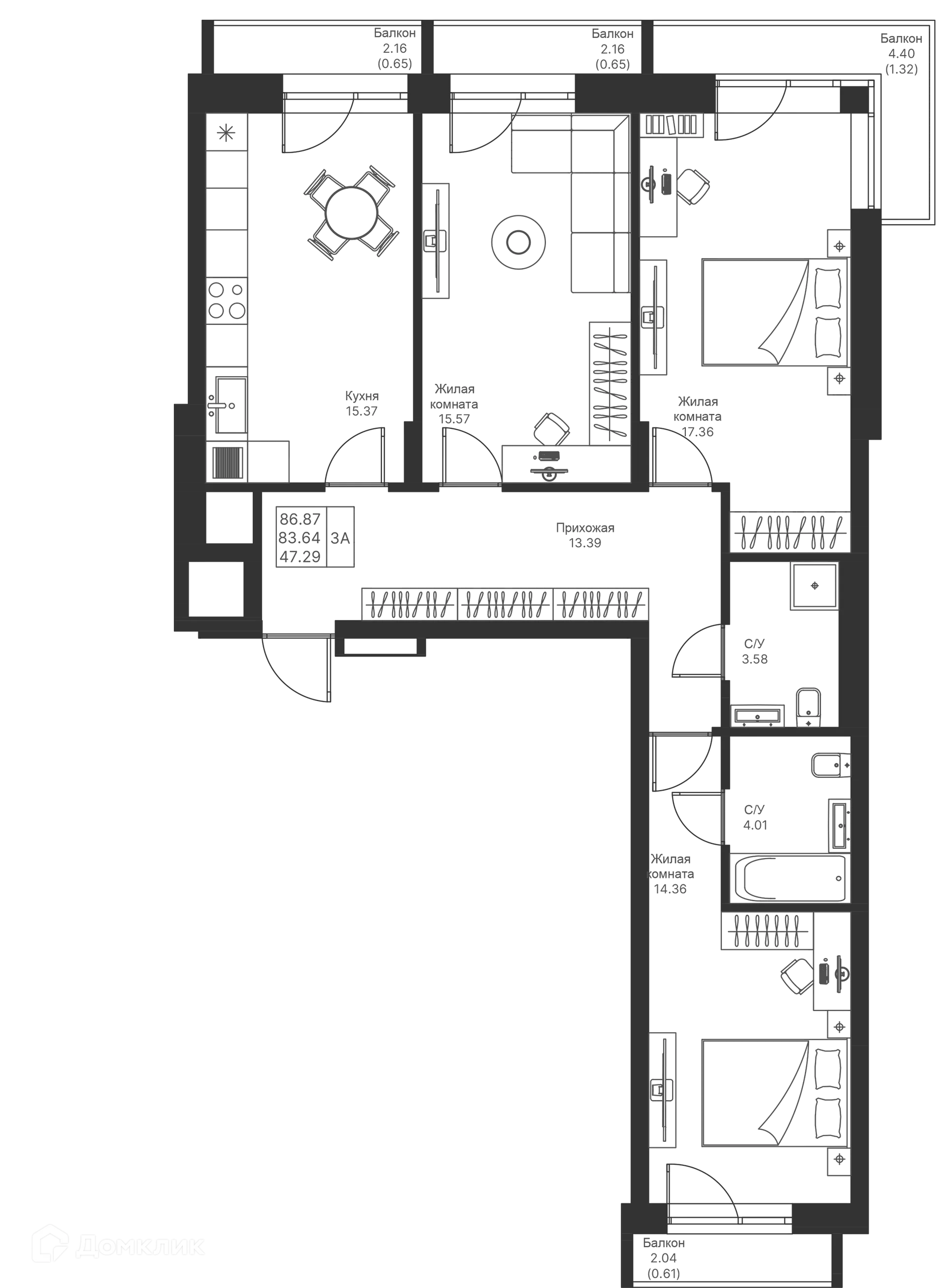 Фото квартиры в ЖК Мой Ритм