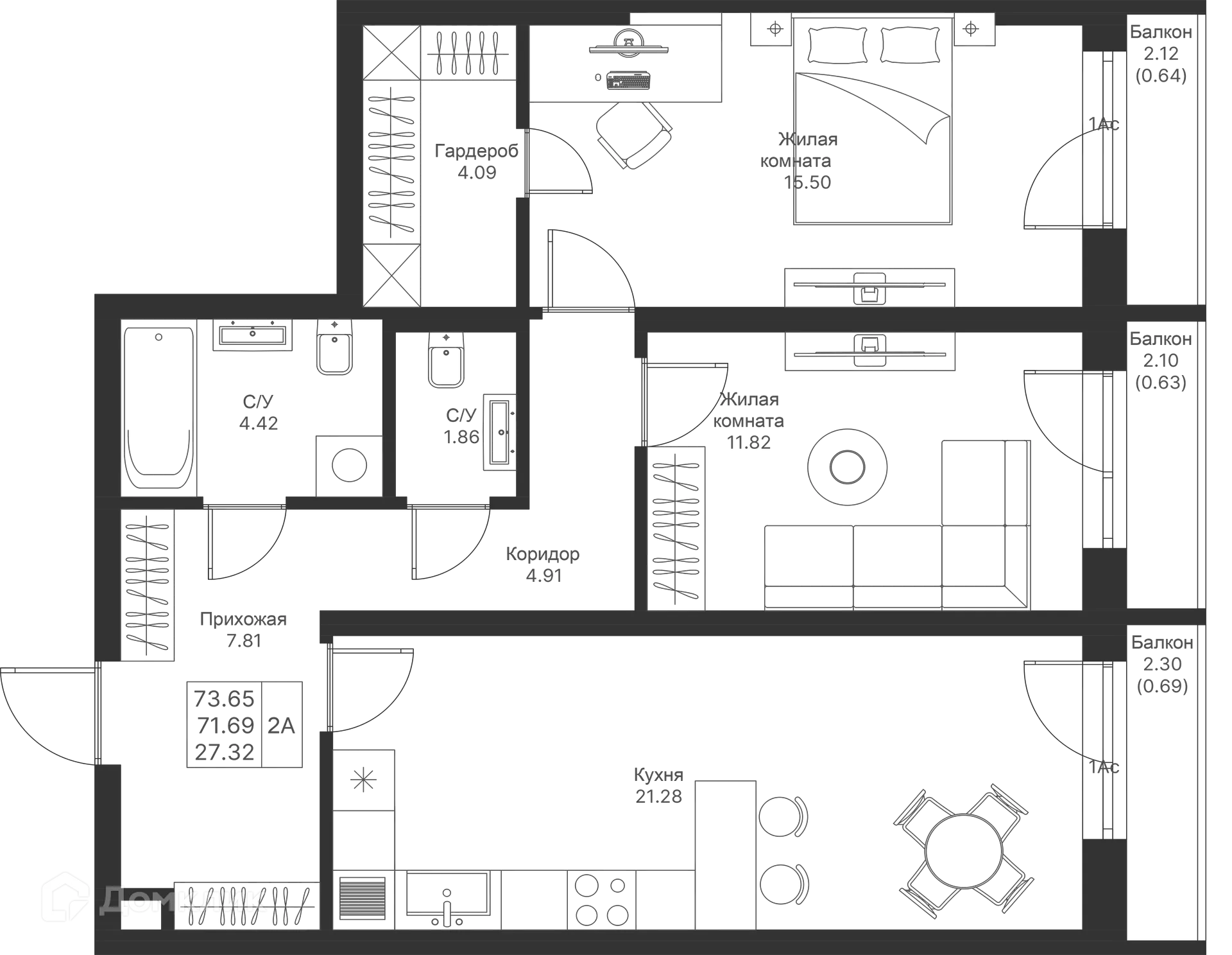 Фото квартиры в ЖК Мой Ритм