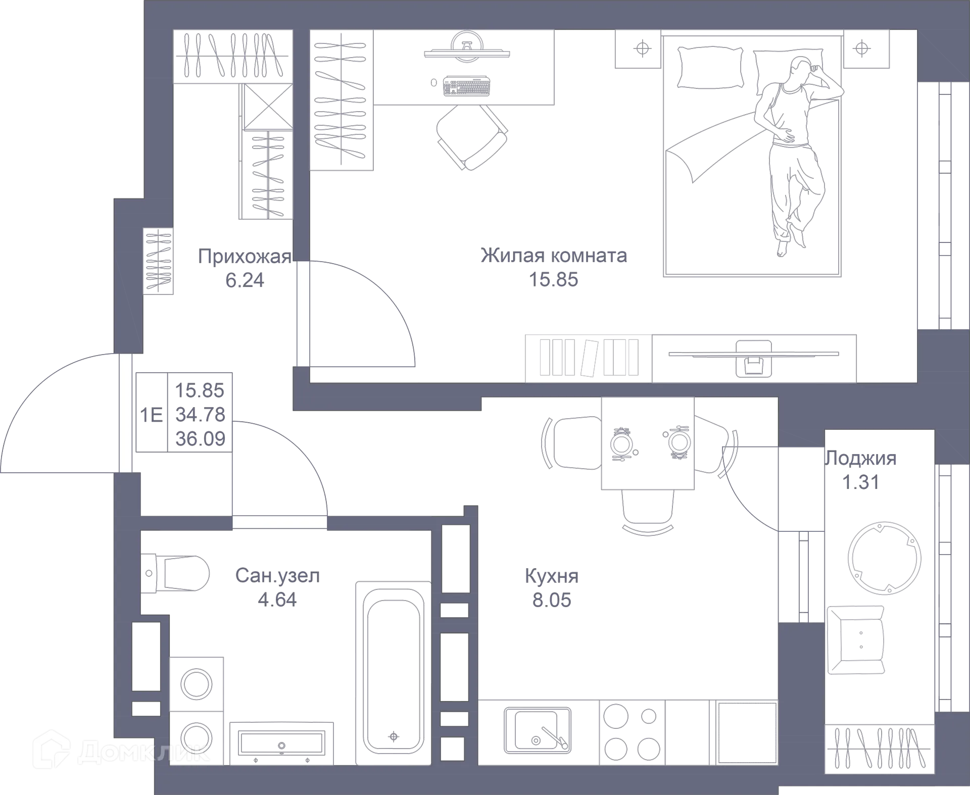 Фото квартиры в ЖК Мой Ритм