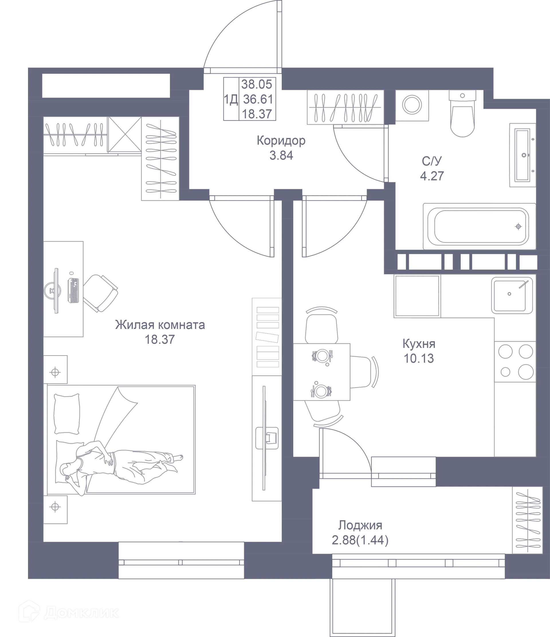 Фото квартиры в ЖК Мой Ритм