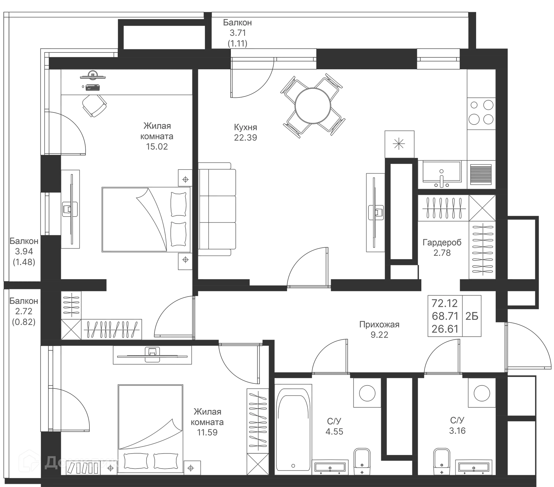 Фото квартиры в ЖК Мой Ритм