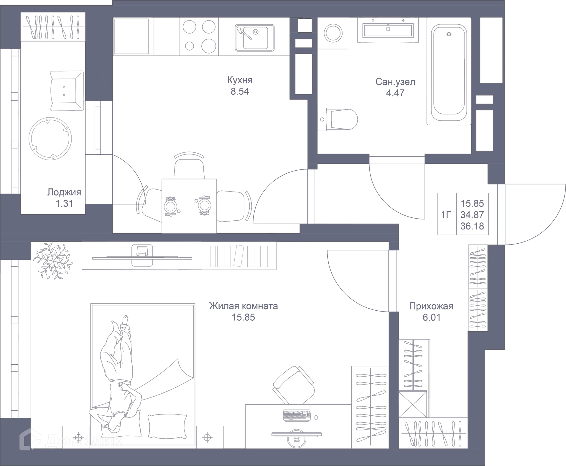 Фото квартиры в ЖК Мой Ритм