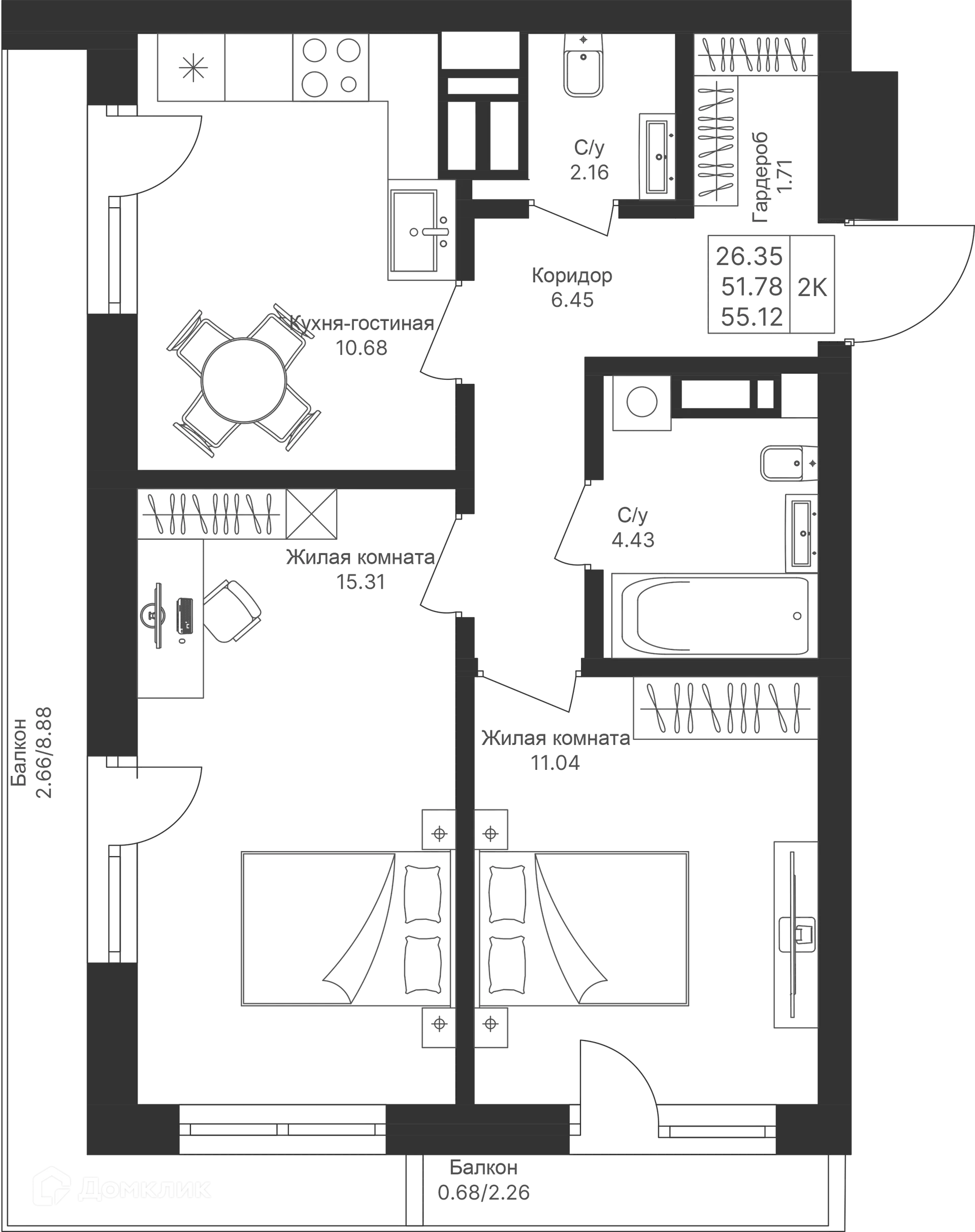 Фото квартиры в ЖК Мой Ритм