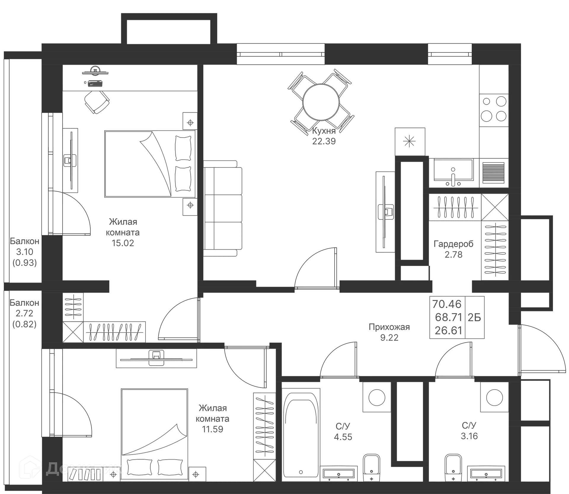 Фото квартиры в ЖК Мой Ритм