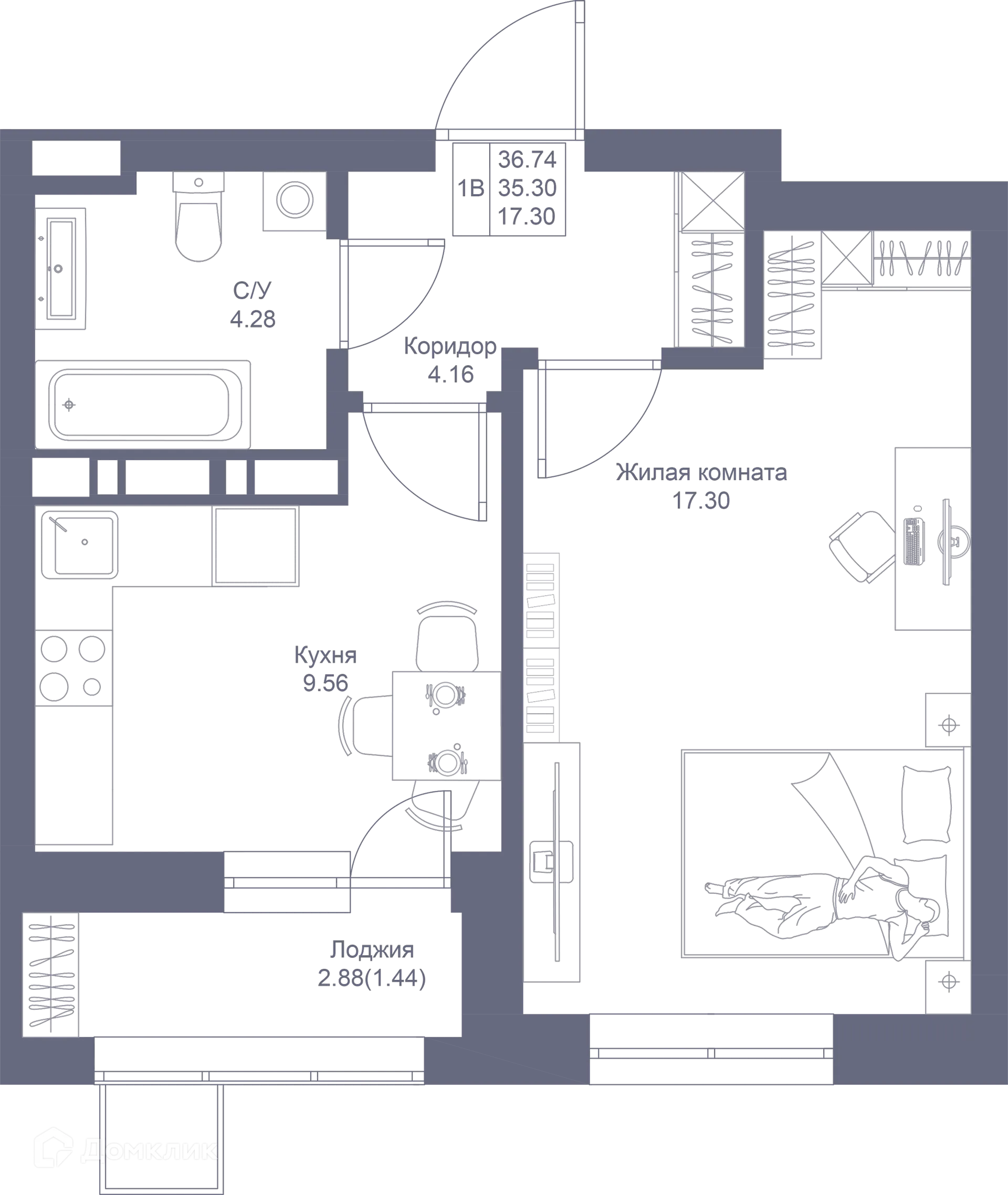 Фото квартиры в ЖК Мой Ритм
