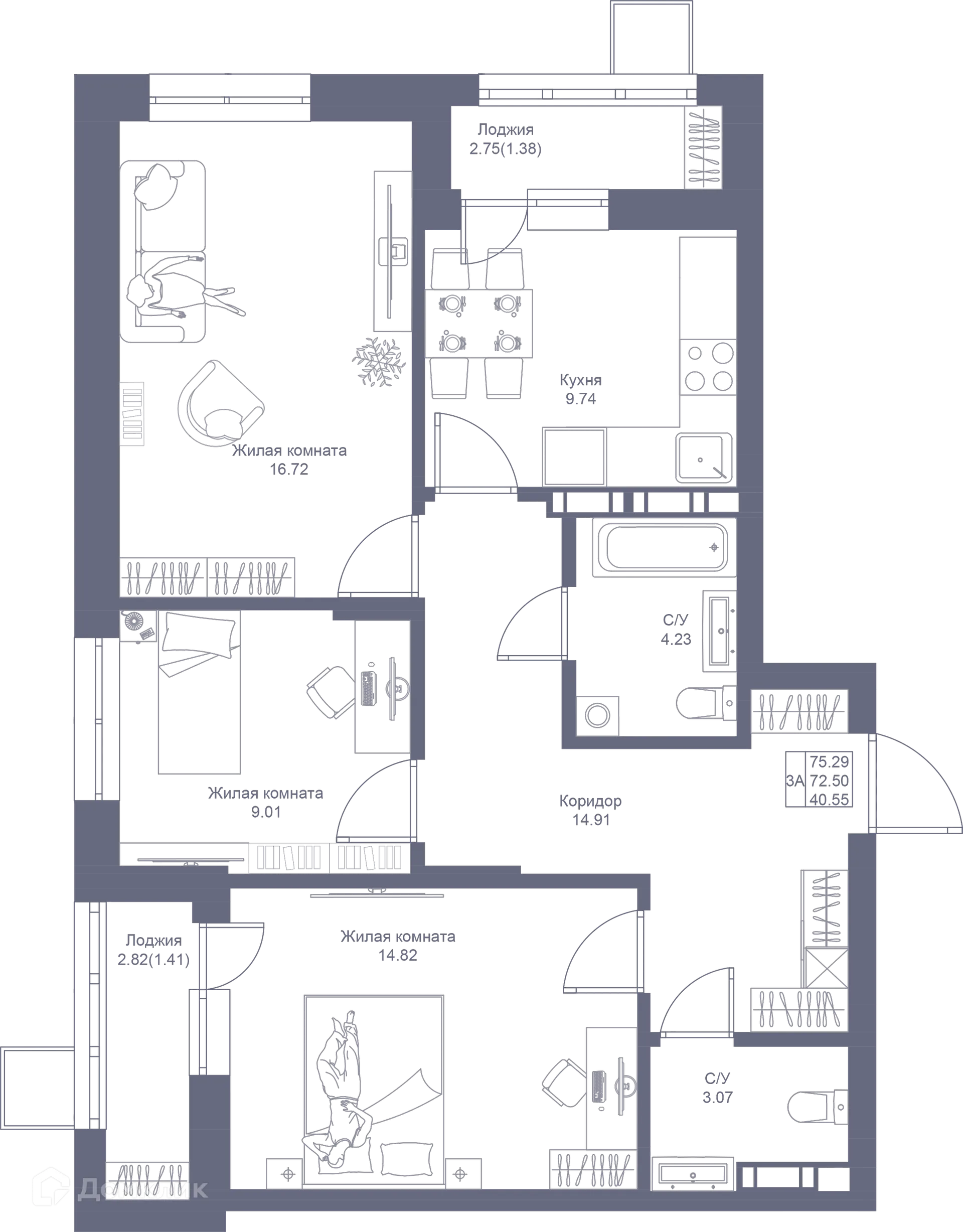 Фото квартиры в ЖК Мой Ритм