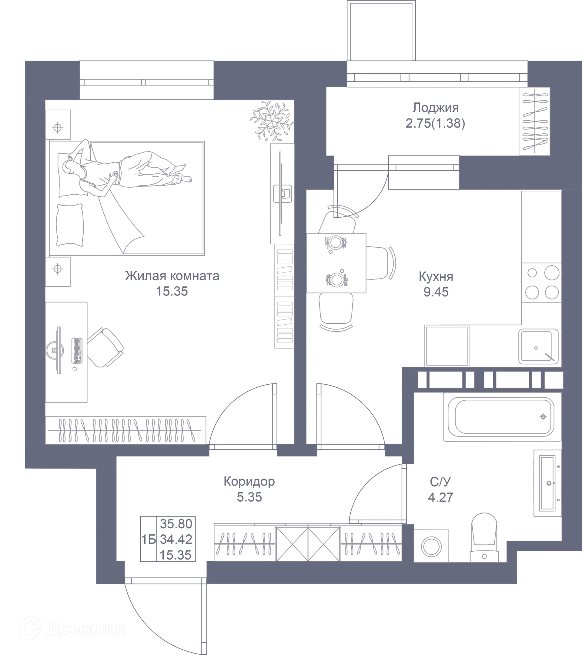 Фото квартиры в ЖК Мой Ритм