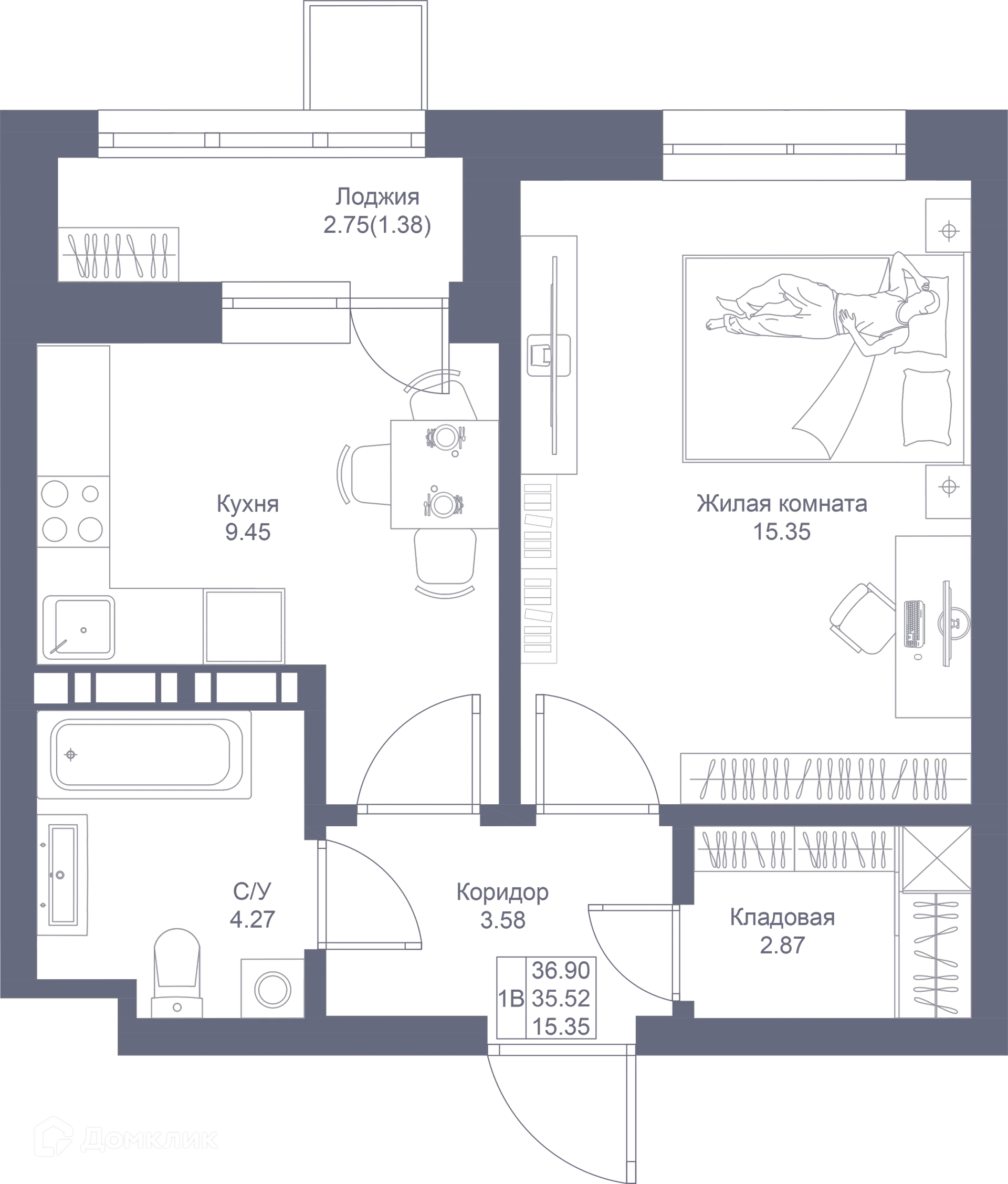 Фото квартиры в ЖК Мой Ритм