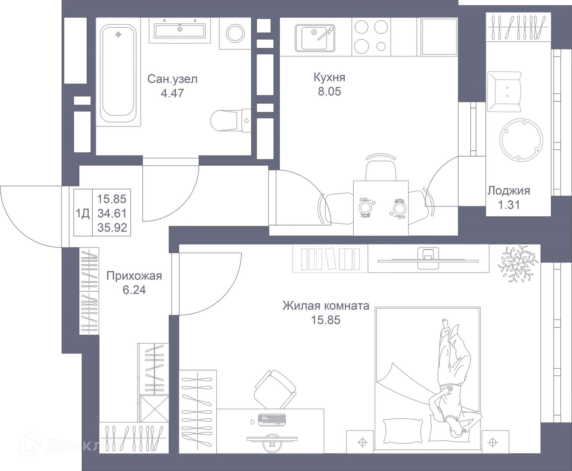 Фото квартиры в ЖК Мой Ритм