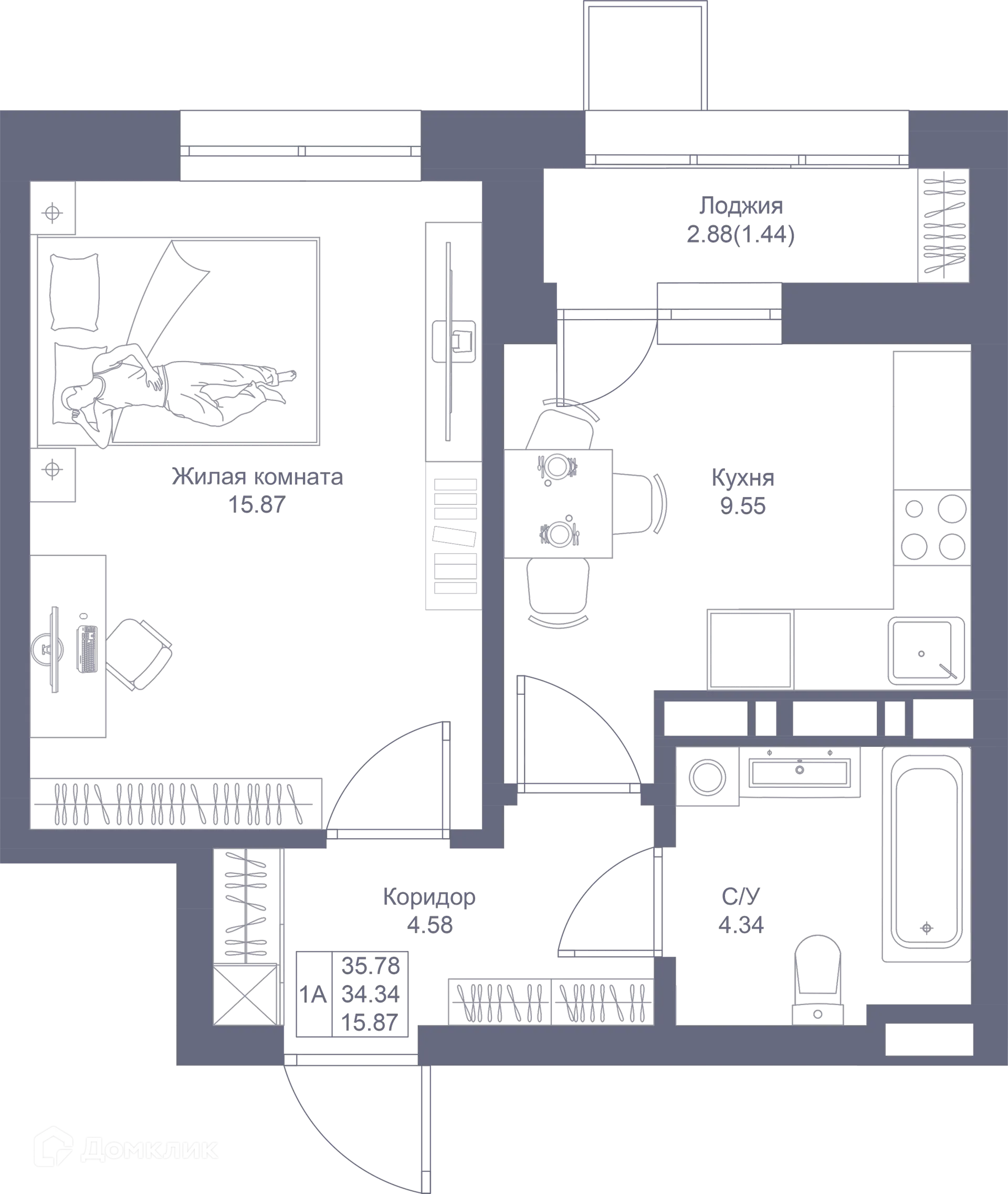 Фото квартиры в ЖК Мой Ритм