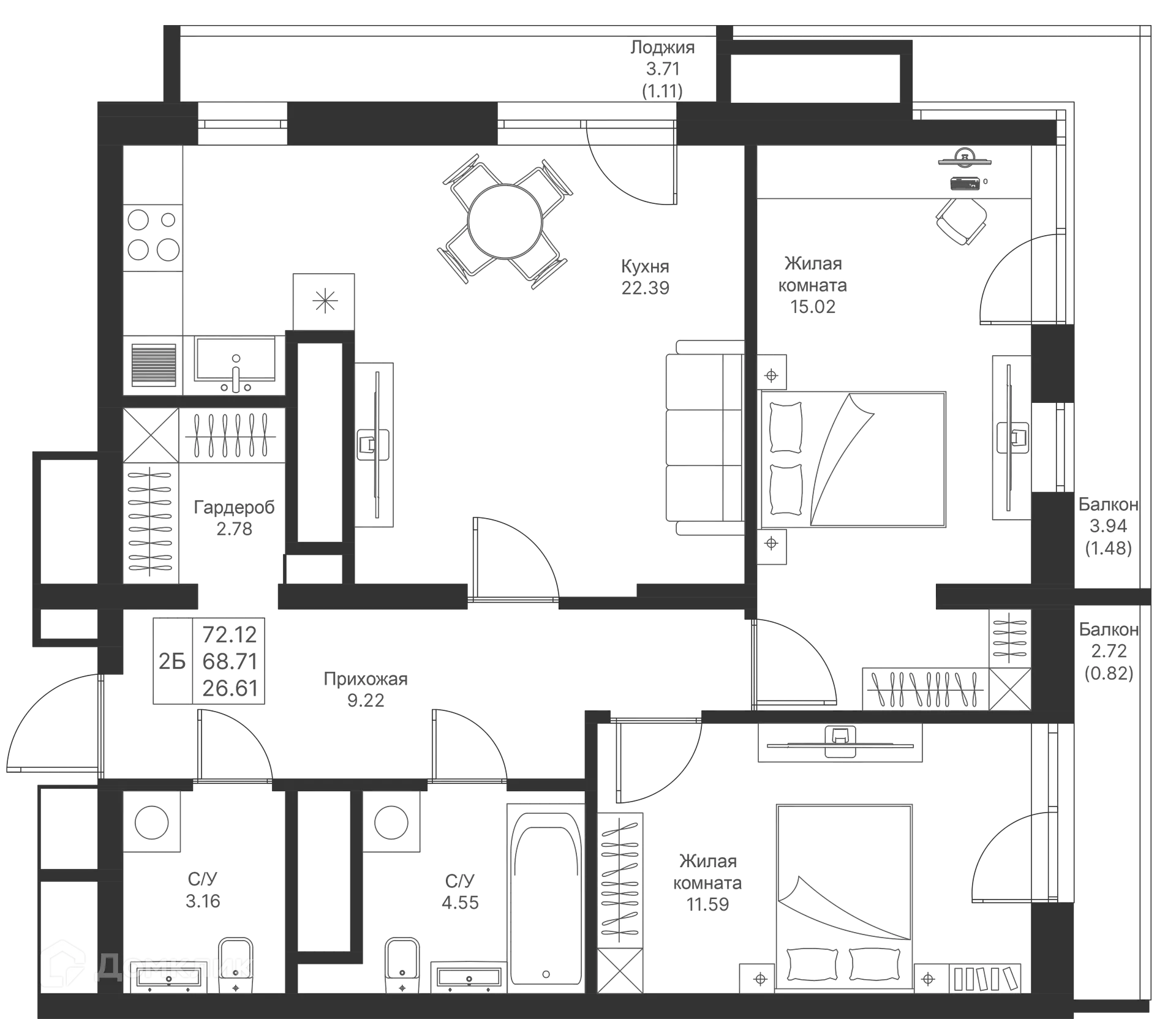Фото квартиры в ЖК Мой Ритм
