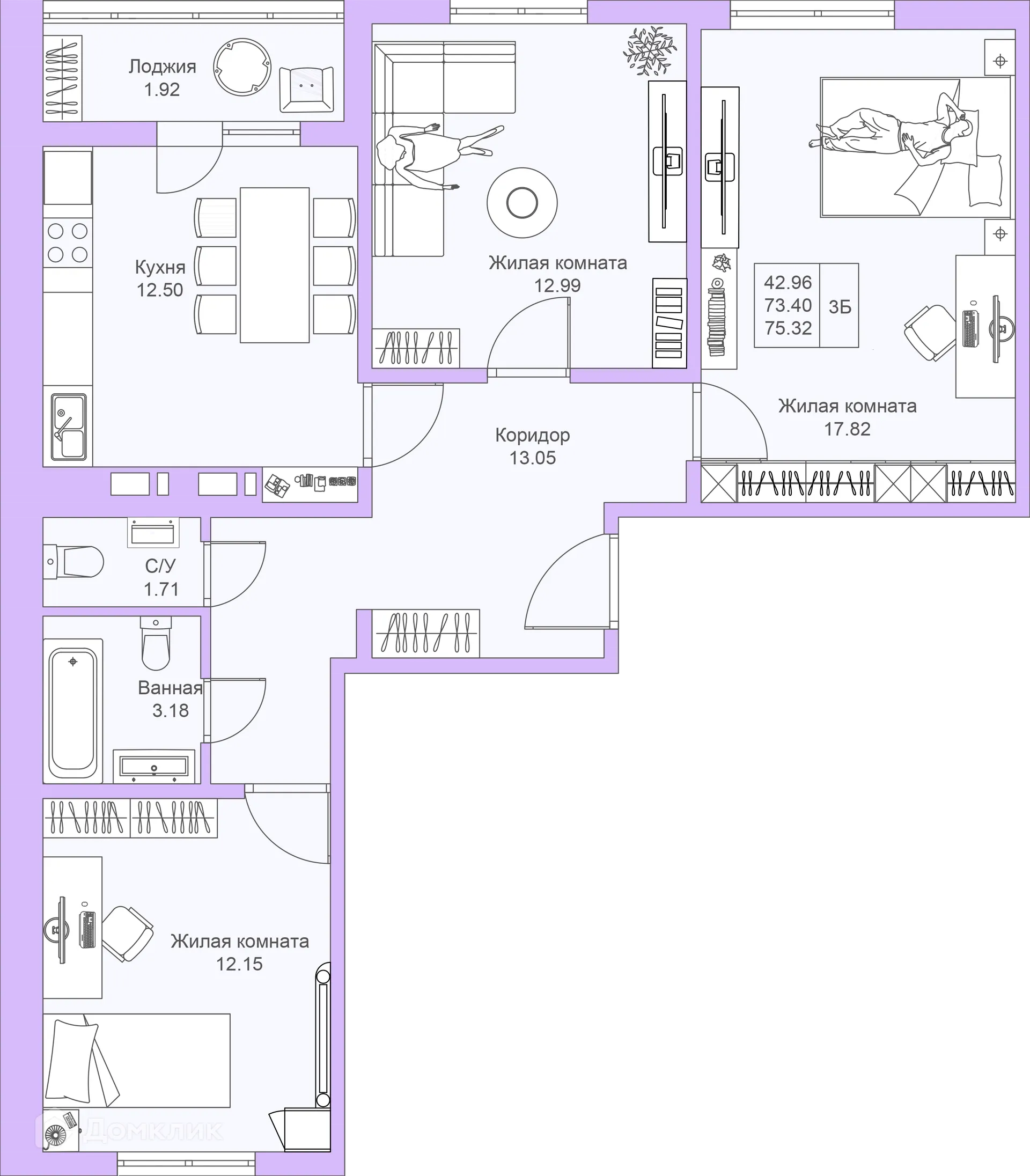 Фото квартиры в ЖК Светлая долина