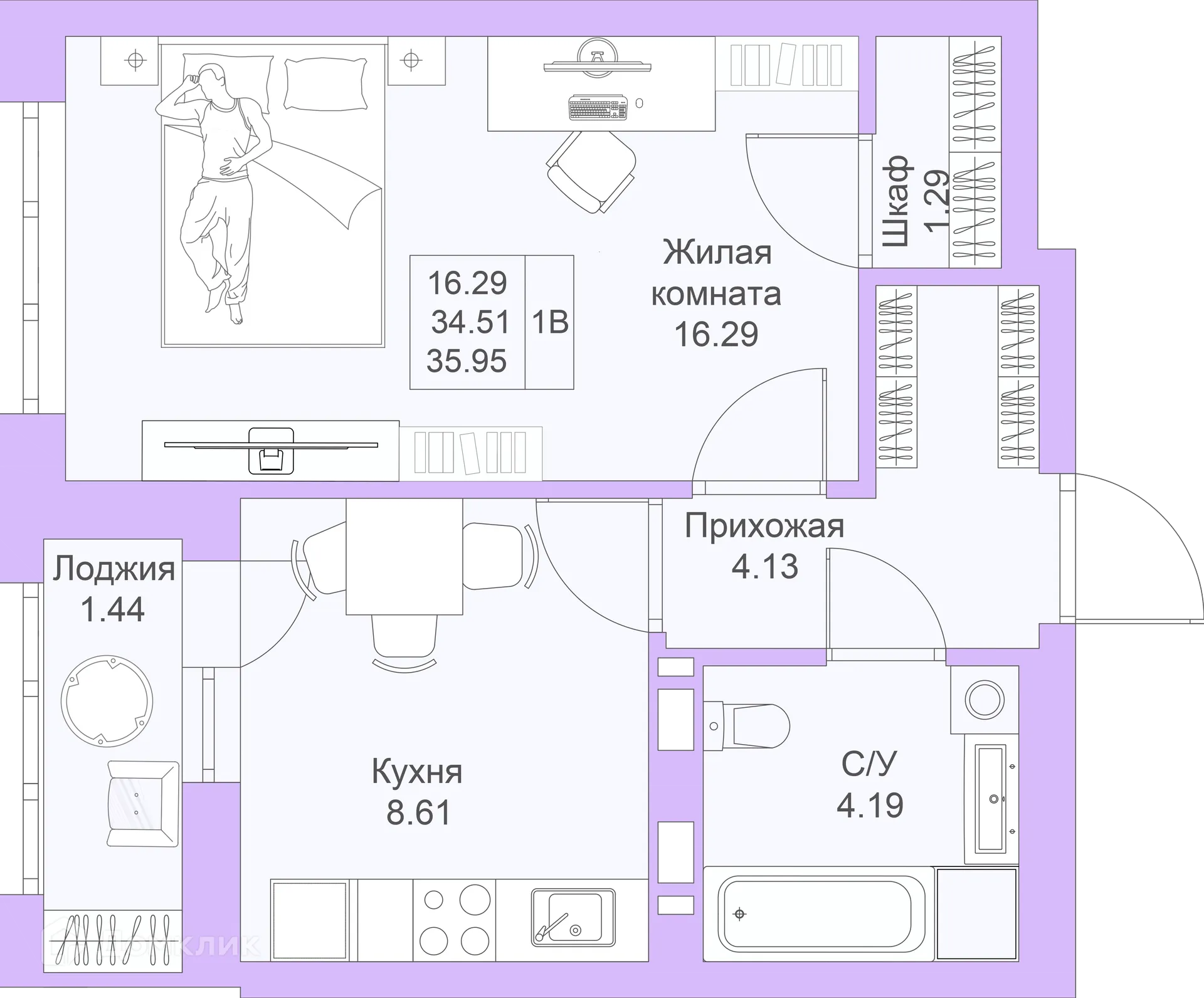 Фото квартиры в ЖК Светлая долина