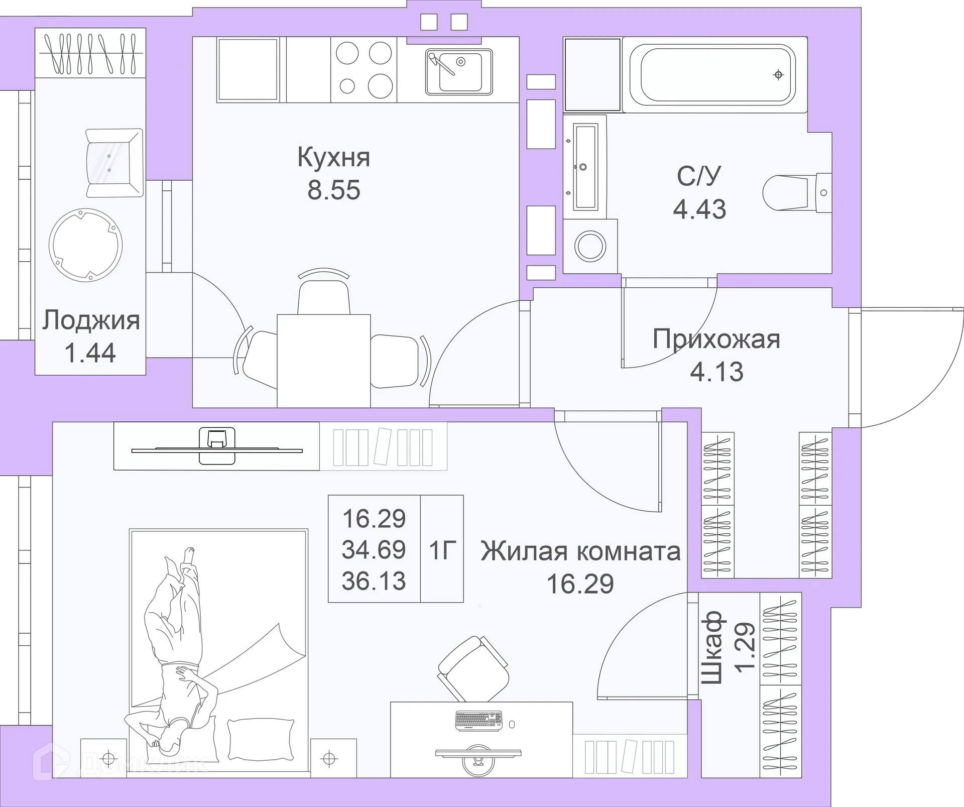 Фото квартиры в ЖК Светлая долина