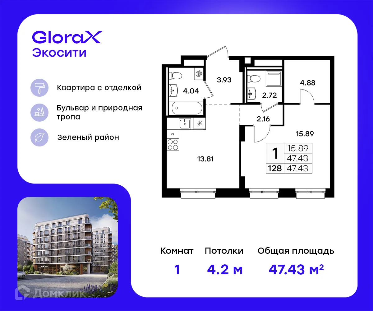 Фото квартиры в ЖК GloraX Экосити