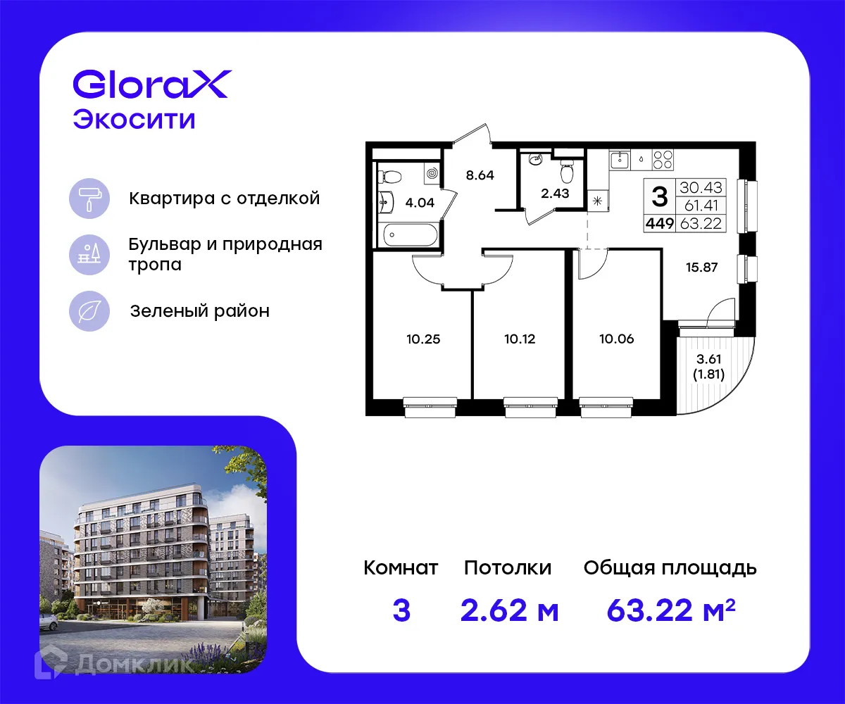 Фото квартиры в ЖК GloraX Экосити