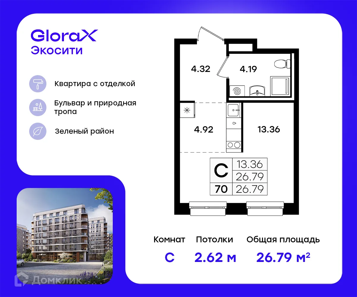 Фото квартиры в ЖК GloraX Экосити
