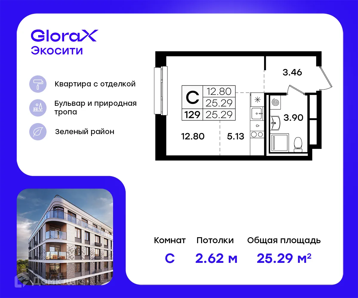 Фото квартиры в ЖК GloraX Экосити
