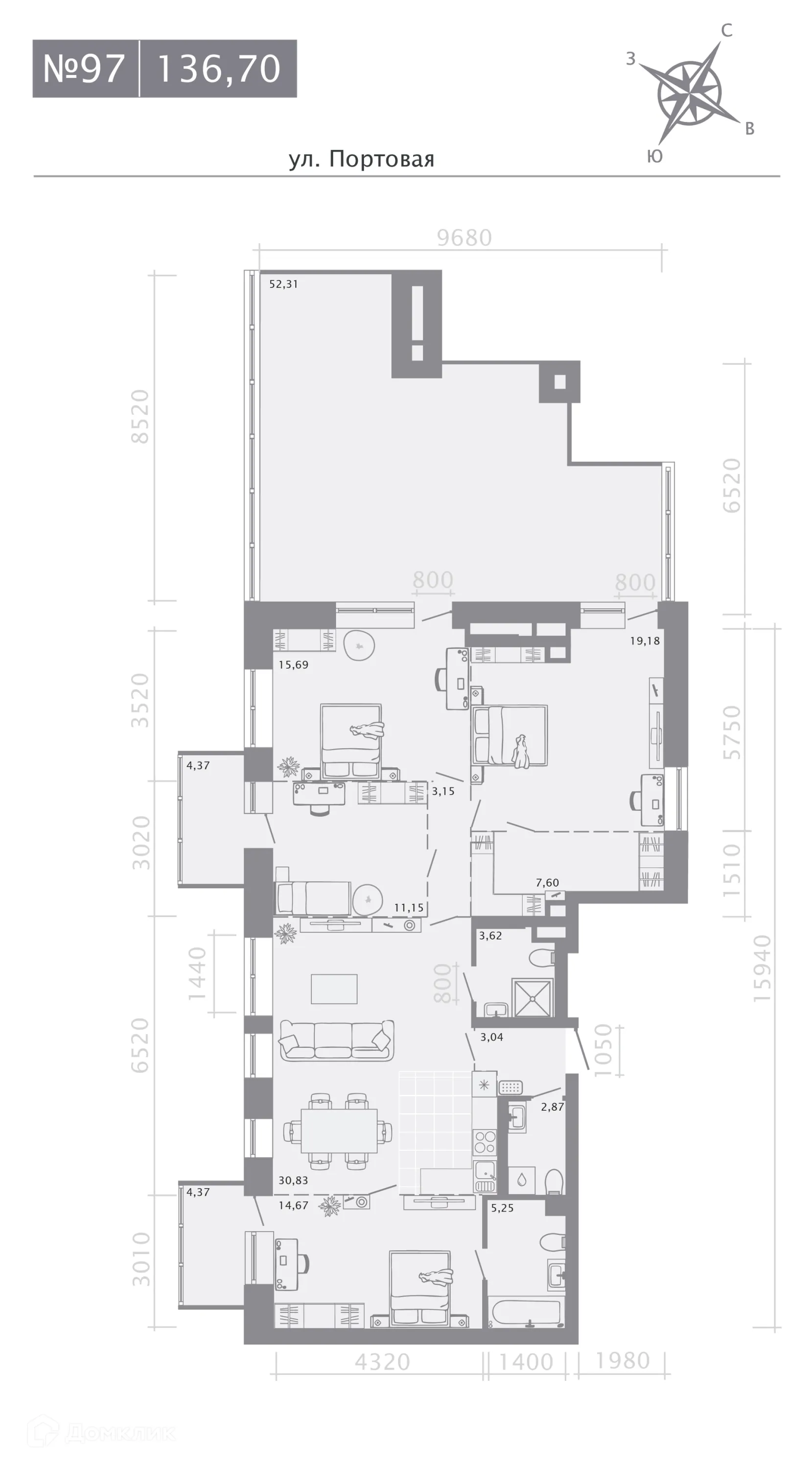 Фото квартиры в ЖК Риваят