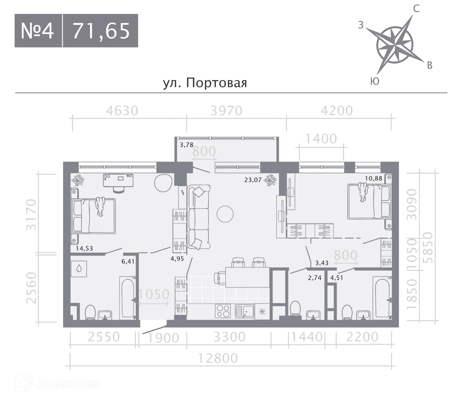 Фото квартиры в ЖК Риваят