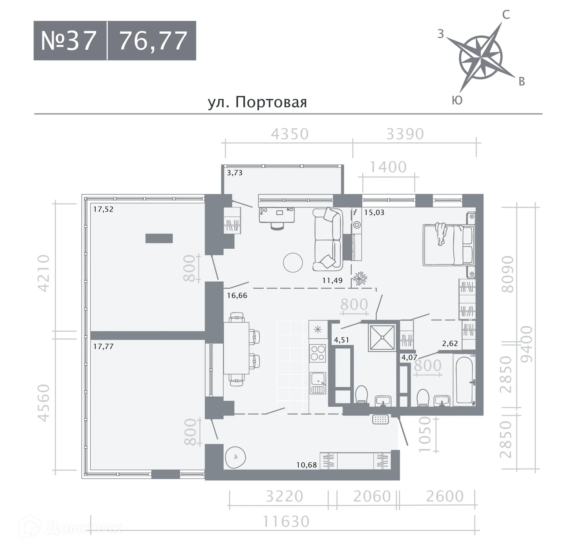 Фото квартиры в ЖК Риваят