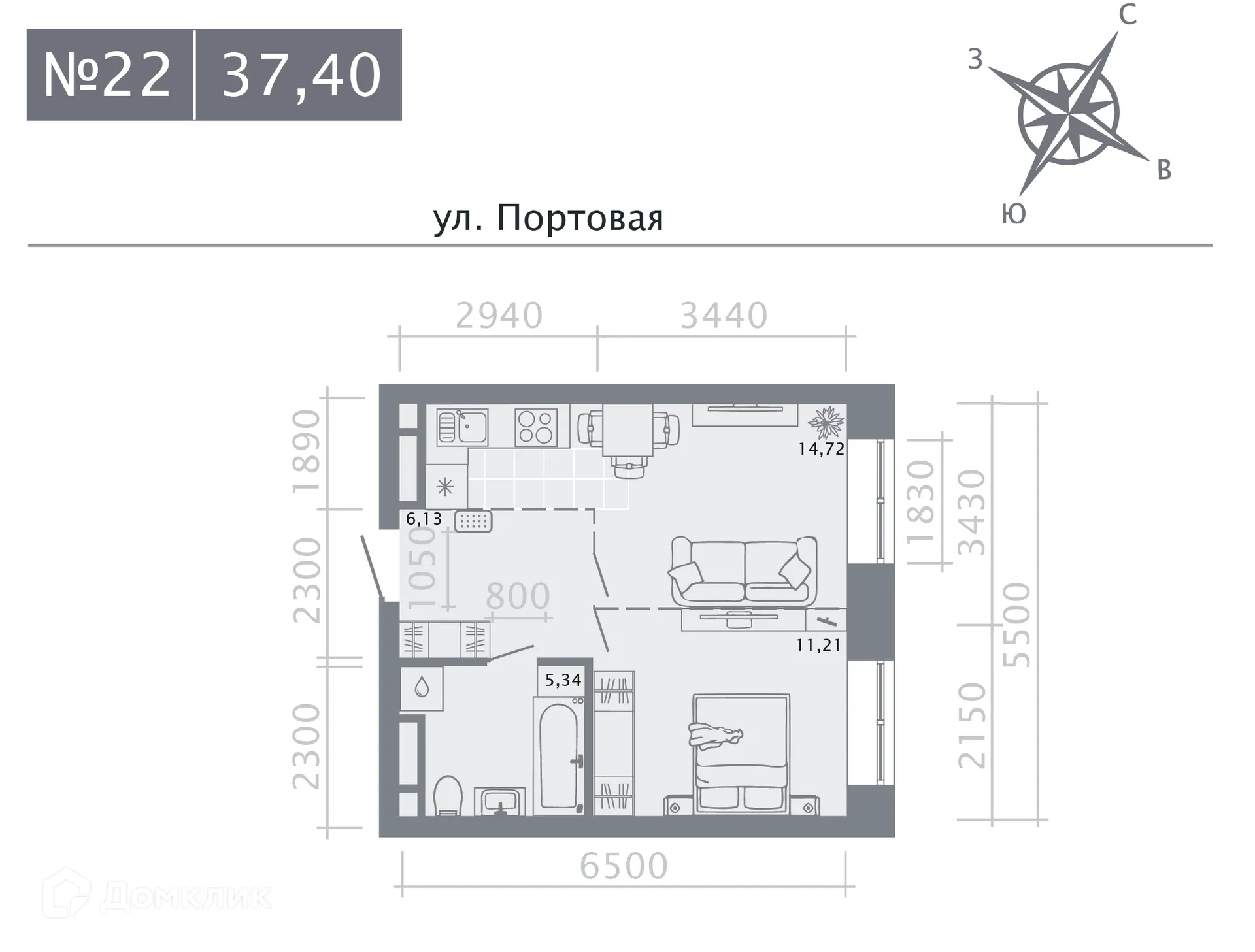 Фото квартиры в ЖК Риваят