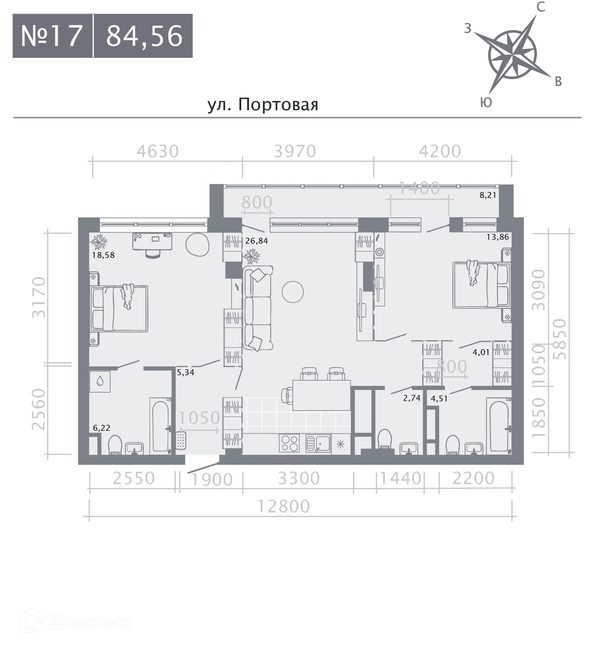 Фото квартиры в ЖК Риваят