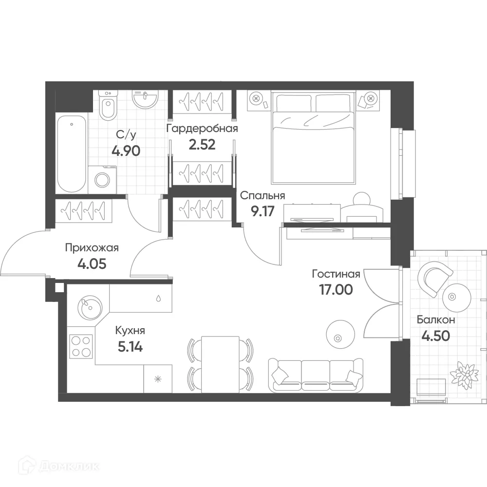 Фото квартиры в ЖК Счастье в Казани