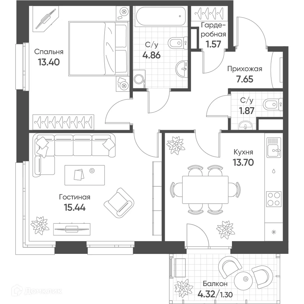 Фото квартиры в ЖК Счастье в Казани